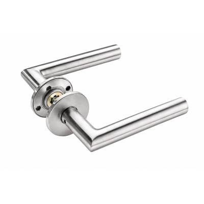 Paire de béquilles FFG 19 mm sur rosace ronde, inox brossé 316