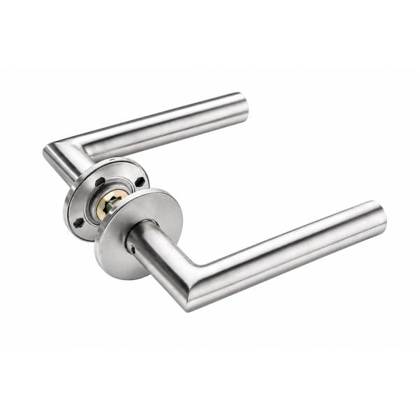 Paire de béquilles FFG 19 mm sur rosace ronde, inox brossé 316