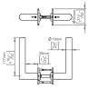 Paire de béquilles FFG 19 mm sur rosace ronde, inox brossé 316