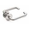 Paire de béquilles U 14 mm sur rosace ronde, inox brossé 316