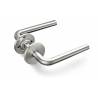 Paire de béquilles L 14 mm sur rosace ronde, inox brossé 316