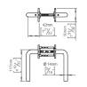 Paire de béquilles L 14 mm sur rosace ronde, inox brossé 316