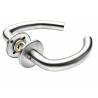 Paire de béquilles C 16 mm sur rosace ronde, inox brossé 316