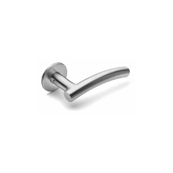 Paire de béquilles B 19 mm sur rosace ronde, inox brossé 316