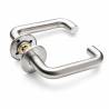 Paire de béquilles U 19 mm sur rosace ronde, inox brossé 316