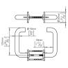 Paire de béquilles U 19 mm sur rosace ronde, inox brossé 316
