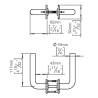 Paire de béquilles L 19 mm sur rosace ronde, inox brossé 316