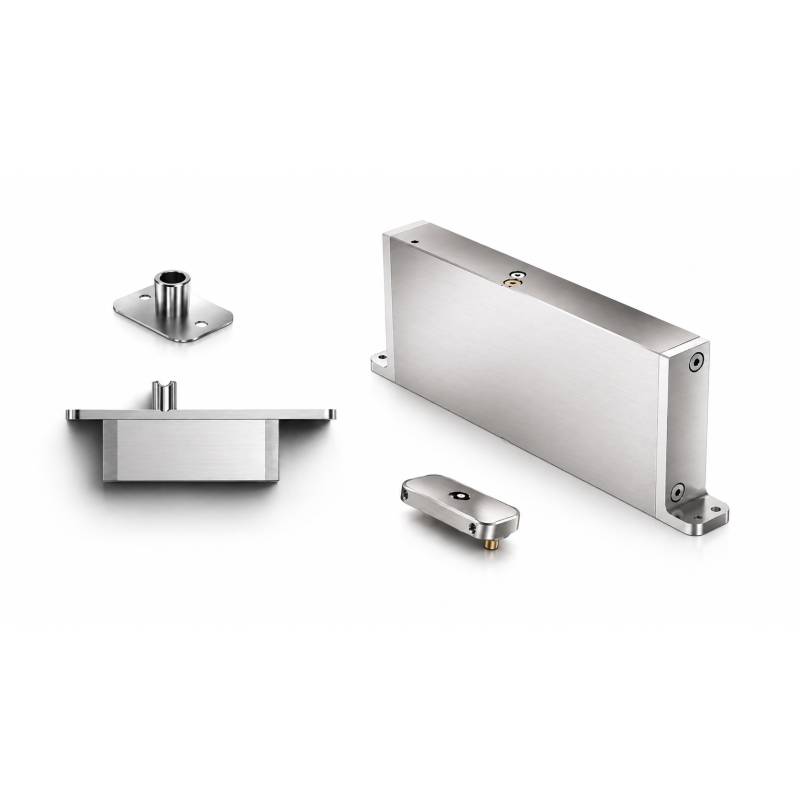 Ensemble pivot Système M+ réf. STM+C/TP70 avec plaque rectangulaire inox