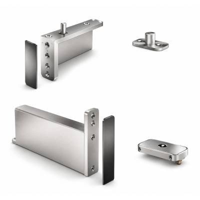 Ensemble pivot Système M+ réf. STM+40-B/TP40  avec plaque rectangulaire inox