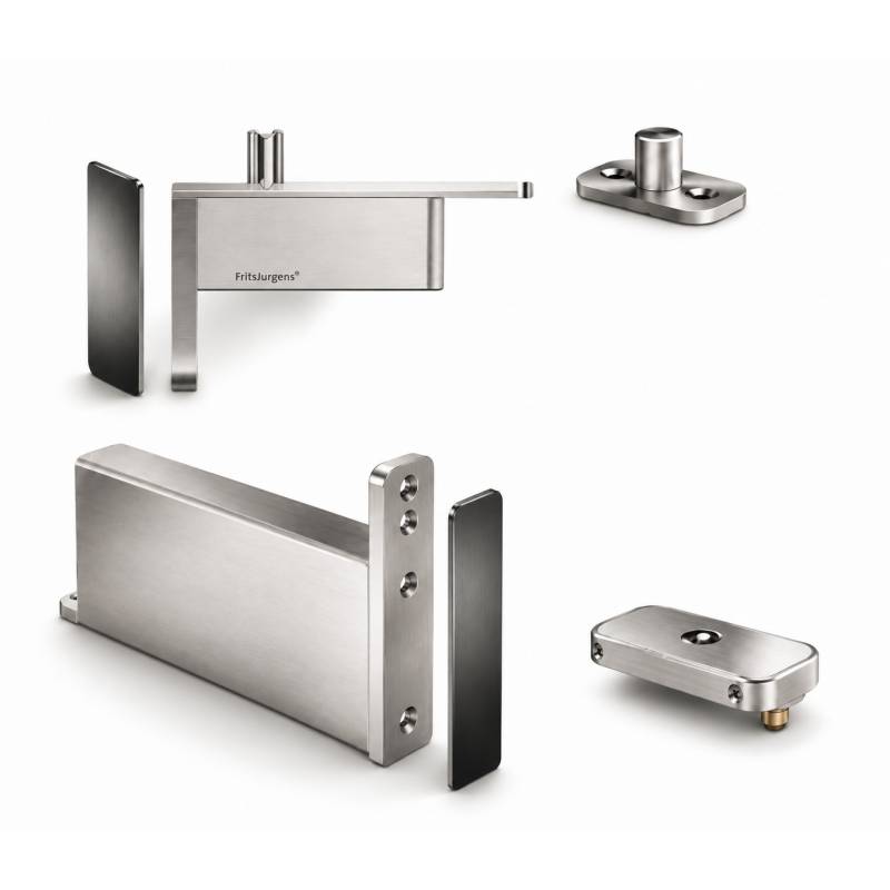 Ensemble pivot Système M+ réf. STM+40-G/TP40  avec plaque rectangulaire inox