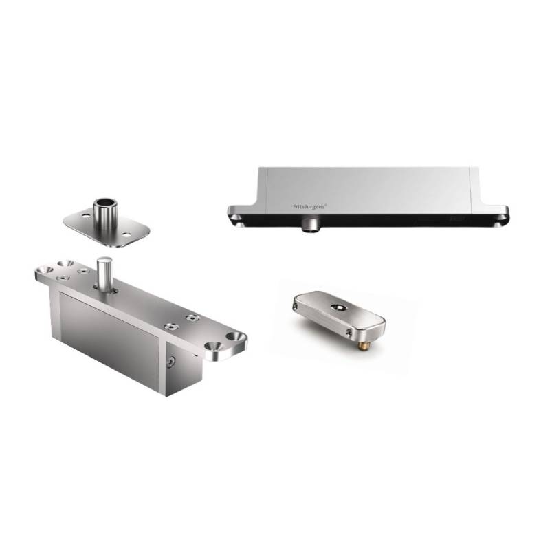 Ensemble pivots ST ONE A/TP70 Fx + plaques rectangulaires inox avec arrêt 0&amp;90°