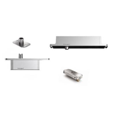 Ensemble pivots ST ONE C/TP70 Fx + plaques rectangulaires inox avec arrêt 0&amp;90°