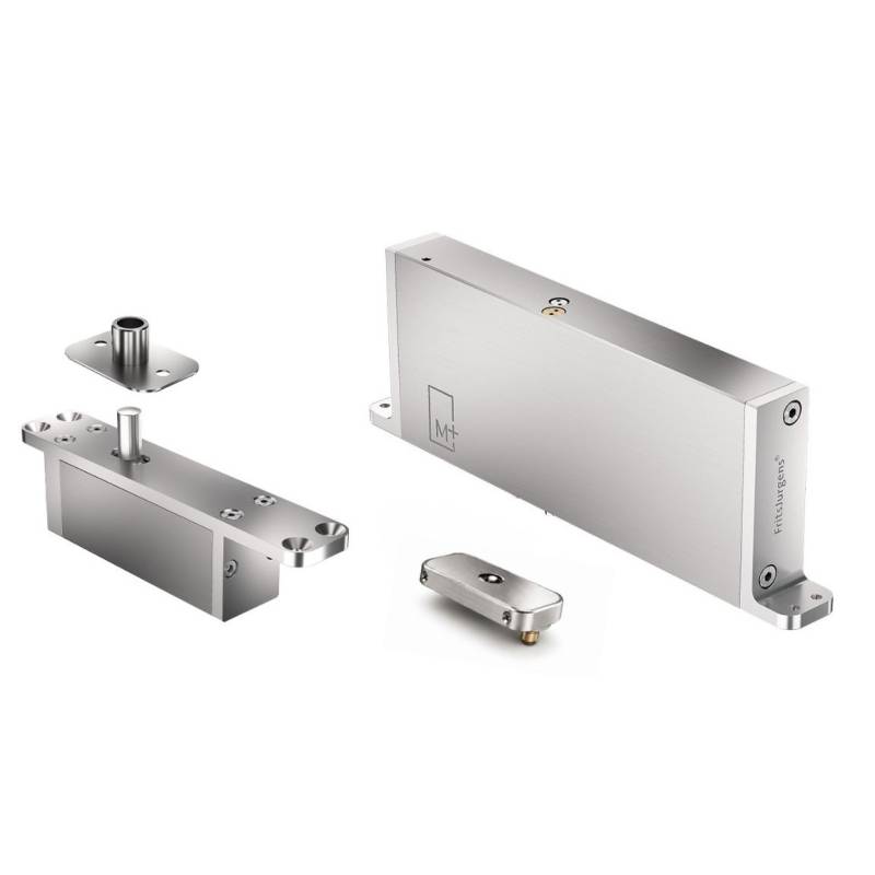Ensemble pivot Système M réf. STM70-C/TP70  avec plaque rectangulaire inox