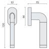 Béquille de fenêtre TAIPAN sur rosace ovale, chromé/chromé mat