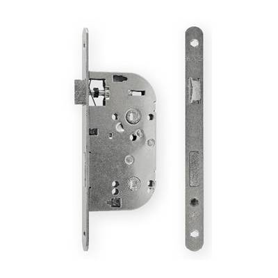 Serrure EXS 12, bec de cane à condamnation axe 50 mm NF-QC bouts ronds inox