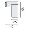 Bouton déporté fixe, inox brossé 316