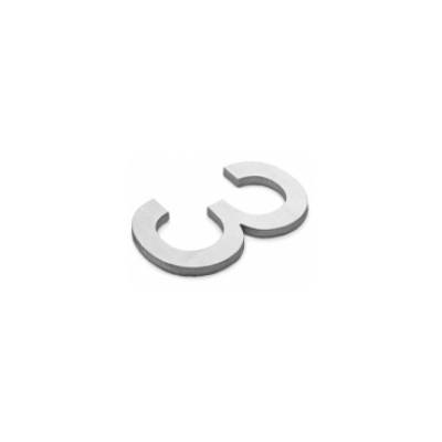 Pictogramme découpé à visser, chiffre 3, inox brossé 316