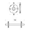 Kit carré 8/7 mm pour vis traversantes,pour rosace Ø 50 mm ép 10mm avec ressort