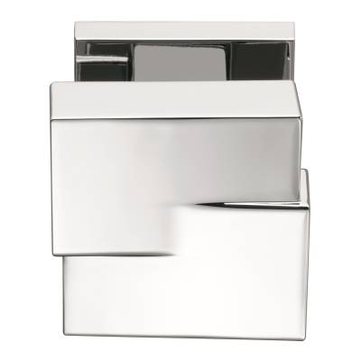 Bouton fixe CUT 25 sur rosace carrée, chromé