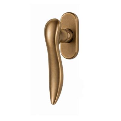 Béquille de fenêtre PIUMA sur rosace ovale, bronze