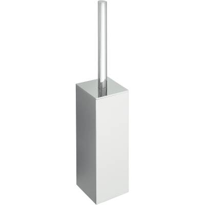 Ensemble balai/brosse WC à poser, chromé, LULU