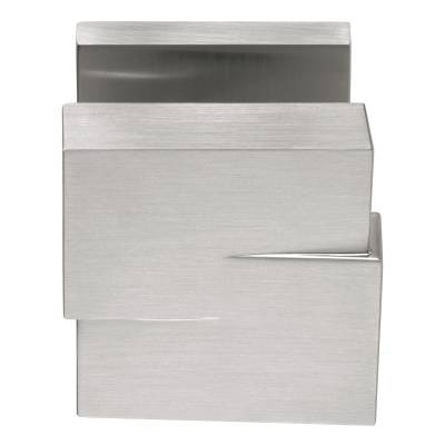 Bouton fixe CUT 15 sur rosace carrée, chromé mat