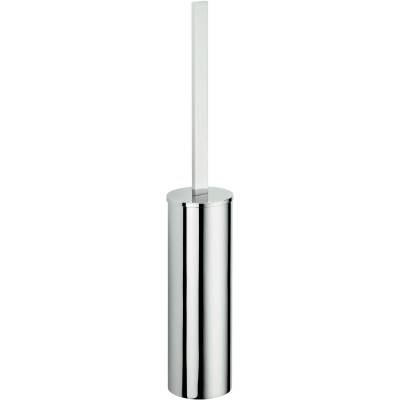 Ensemble balai/brosse WC à poser, chromé, NORDIC