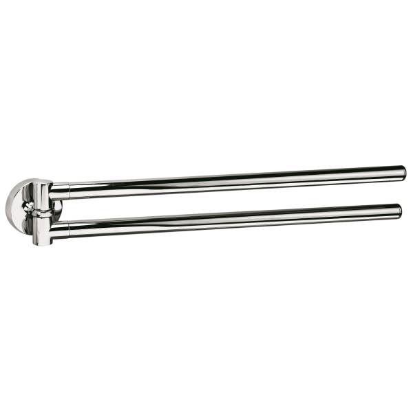 Porte-serviette double orientable 345 mm, chromé, BASIC