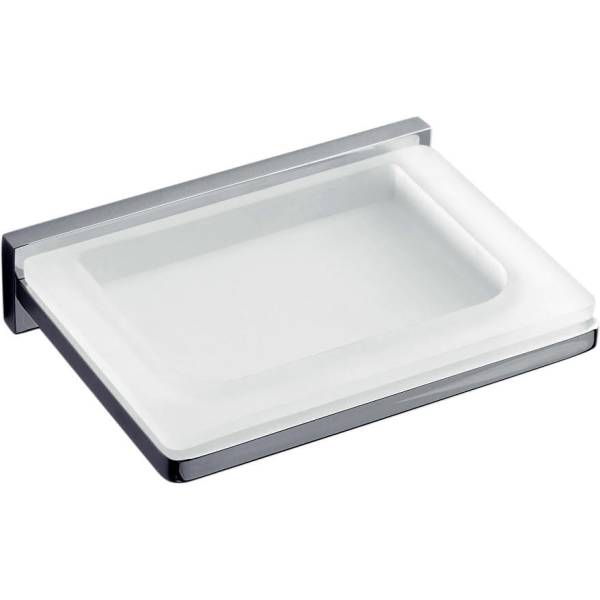 Porte-savon mural, chromé/verre, LOOK