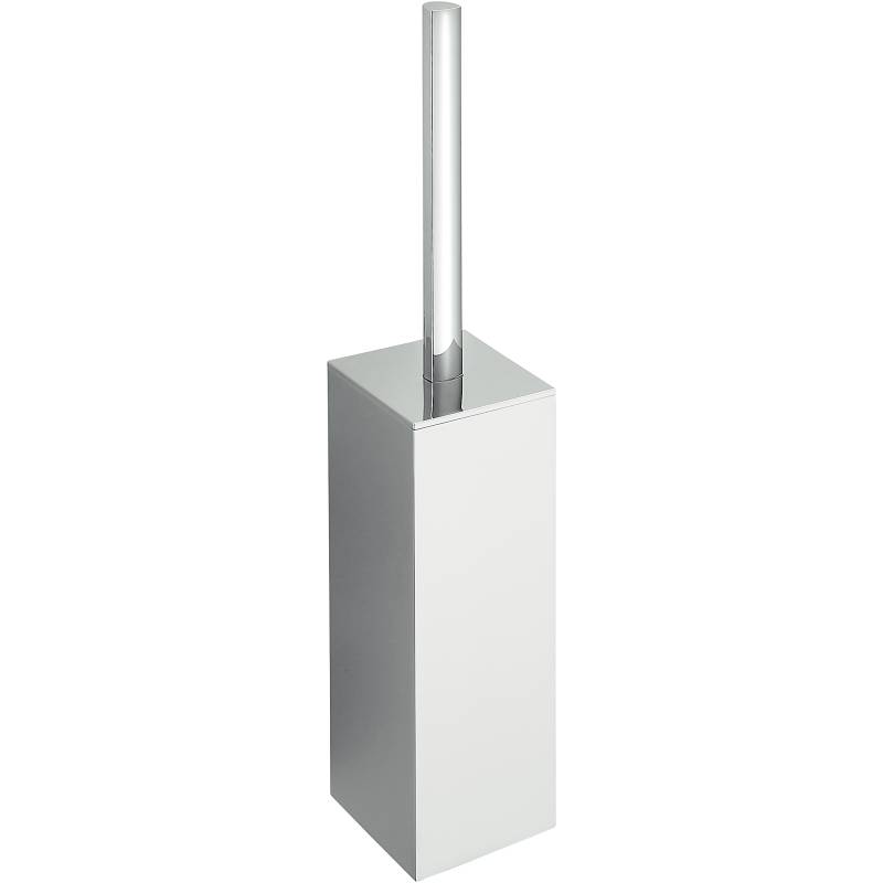 Ensemble balai/brosse WC à poser, chromé, LULU