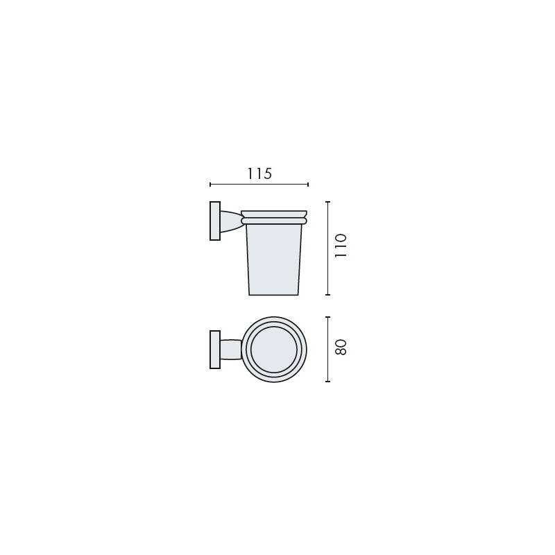 Porte-verre mural, chromé/verre, BASIC