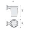 Porte-verre mural, chromé/verre, BASIC