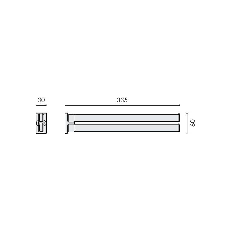 Porte-serviette double orientable 335 mm, chromé, LOOK