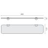 Tablette verre 600 mm, chromé/verre, PLUS