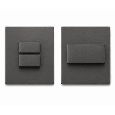 Paire de rosaces carrées conda sans voyant (CC),graphite mat