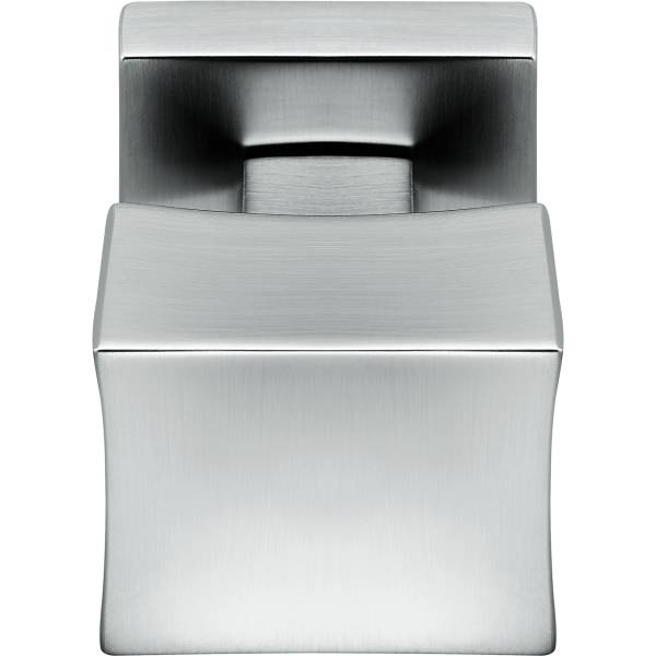 Bouton fixe SQUARE 35 sur rosace carrée, chromé mat