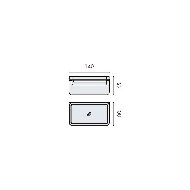 Porte-savon mural, inox/verre, OVER