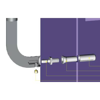 Kit fixation NP6 montage simple non traversant, porte acier