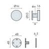 Bouton fixe sur rosace ronde série « Project », finition noir mat 19G