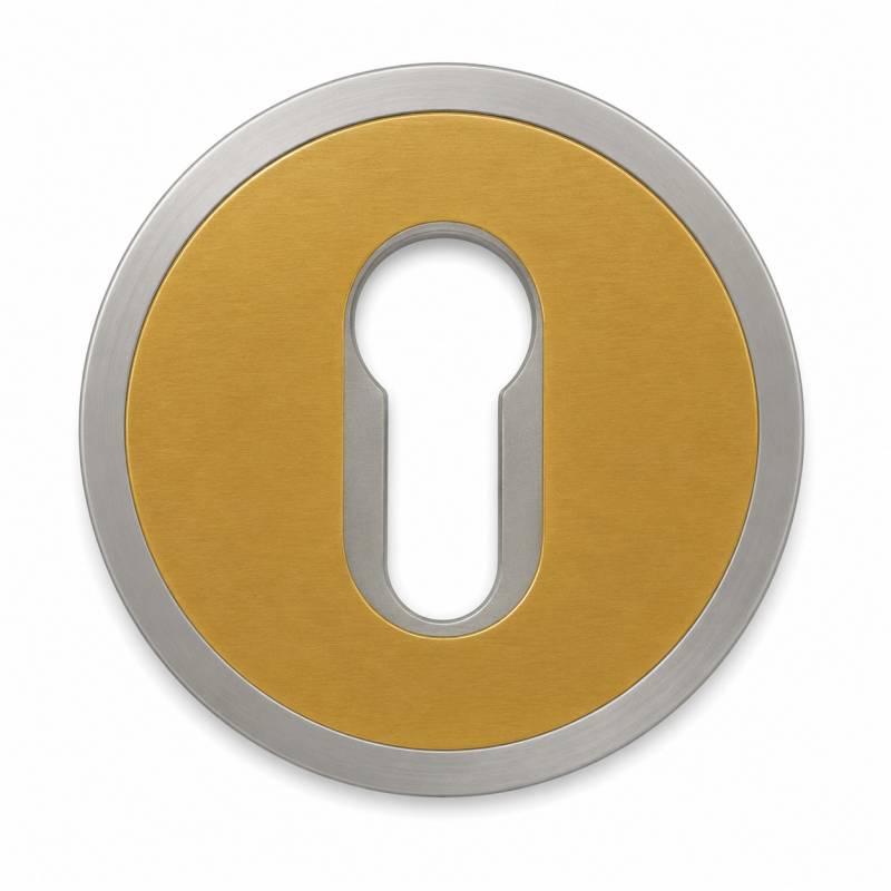Rosace clé I D64x1,5mm adhésive inox brossé 304L