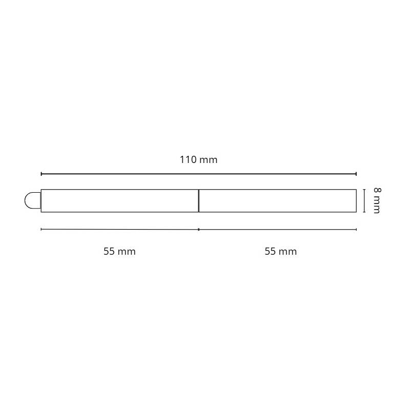 Tige carrée 2 pièces pour serrure électrique 8X8X110 (55+55)