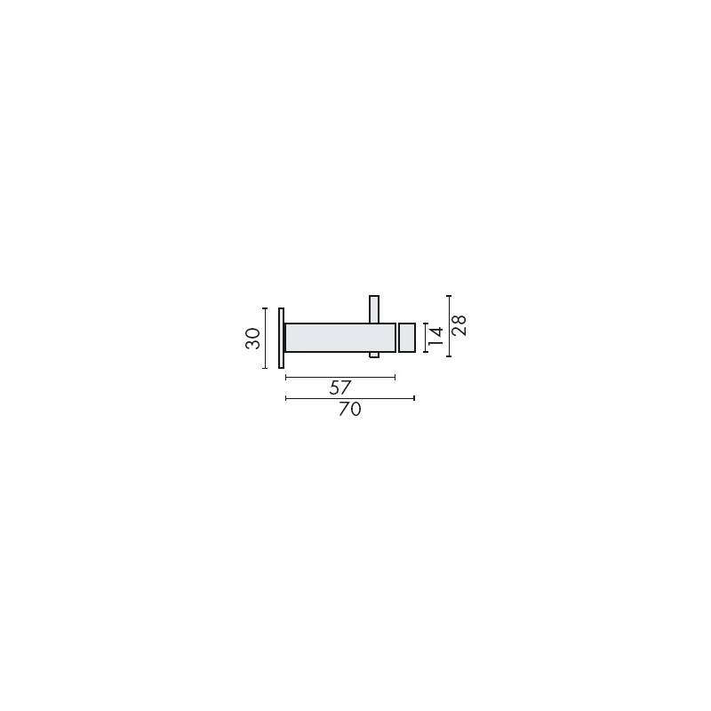 Patère avec butée, inox brossé 316