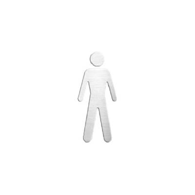 Pictogramme découpé à coller, homme, inox brossé 316