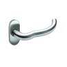 Paire de béquilles M 19 mm sur rosace ovale, inox brossé 316