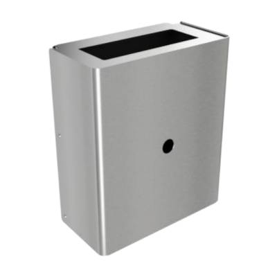 Poubelle murale basculante taille M 20 litres,avec couvercle inox brossé 316