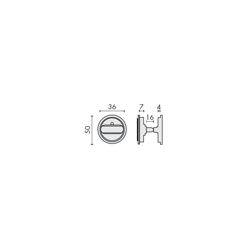 Cuvette WC ronde encastrée  Ø 50 mm avec voyant, inox brossé 316