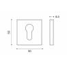 Paire de rosaces carrées clé I (CC6), graphite  mat
