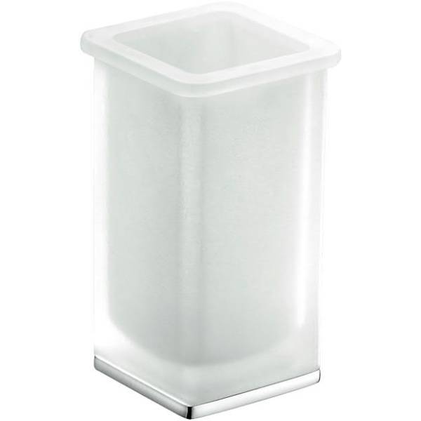 Porte-verre à poser, chromé/verre, LULU