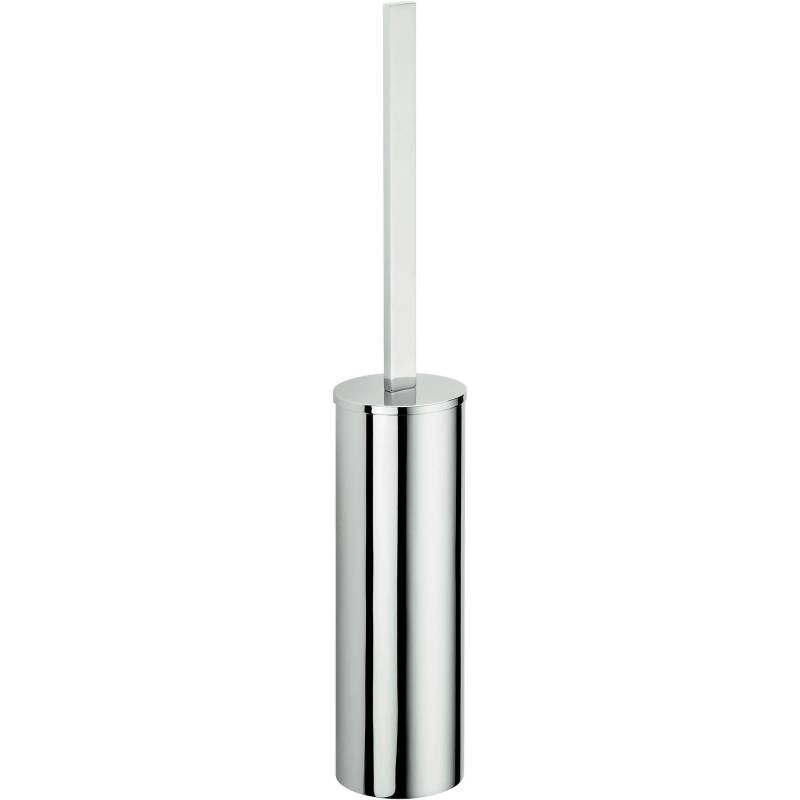 Ensemble balai/brosse WC à poser, chromé, NORDIC
