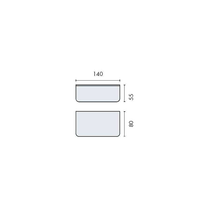 Tablette 140 mm, inox, OVER